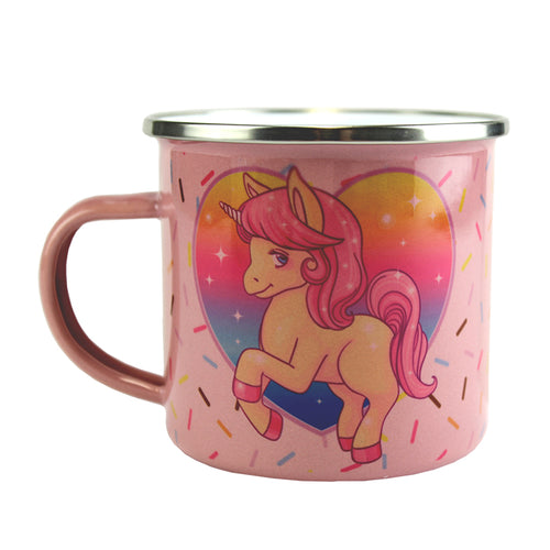 Sublimation Blank Enamel Camp Mug - 11oz - Pink