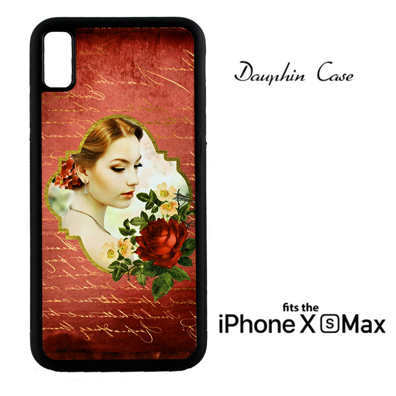 iPhone® XS Max Dauphin™ Sublimation Rubber Case - Black w/ White Aluminum Insert