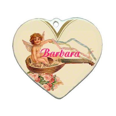 3x3 Sublimation Blank Porcelain Heart Ornament - 2-sided Pierced