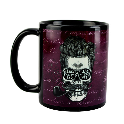 Gator Ceramic Mug - Black w/ White Imprintable Panel - 11oz