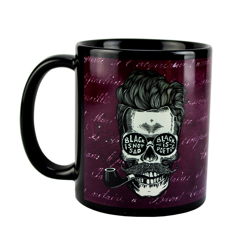 Gator Ceramic Mug - Black w/ White Imprintable Panel - 11oz