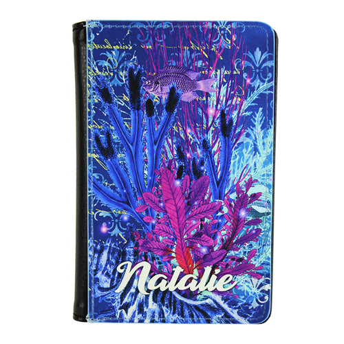 Sublimation Blank PolyLeather Passport Case - Black w/ White Panel