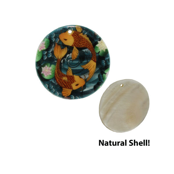 LumaShell™ Sublimation Blank Natural Shell Pendant- 30mm - Large Round