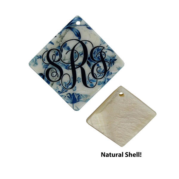 LumaShell™ Blank Natural Shell Pendant- 30x30mm - Large Diamond