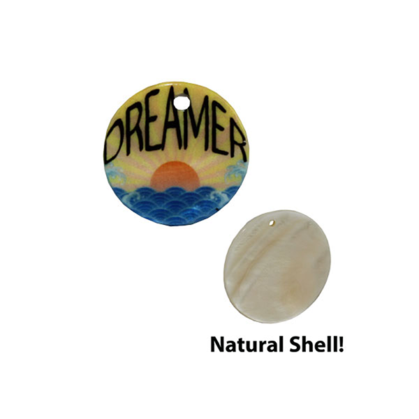 LumaShell™ Blank Natural Shell Pendant - 20mm - Small Round