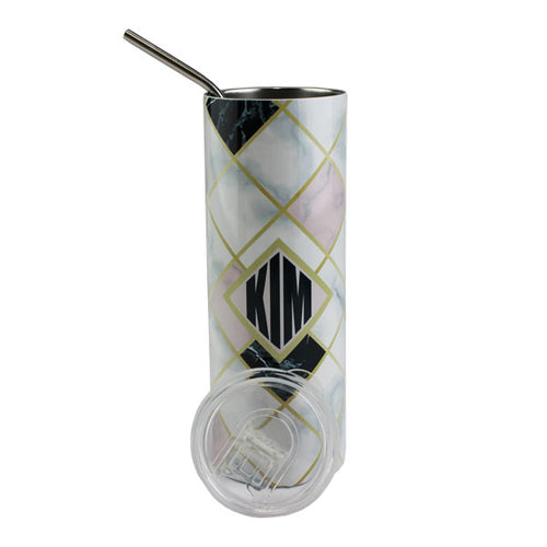 Luma Steel™ Sublimation Blank Stainless Steel Tumbler - 20oz - Clear Lid and Straw