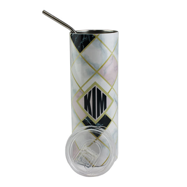 Luma Steel™ Sublimation Blank Stainless Steel Tumbler - 20oz - Clear Lid and Straw