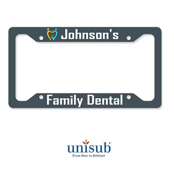 Unisub Sublimation Blank Aluminum License Plate Frame - White Gloss