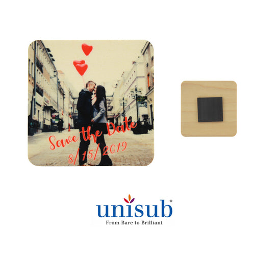 Unisub Sublimation Blank Natural Wood Magnet - 2.25 x 2.25 - Square