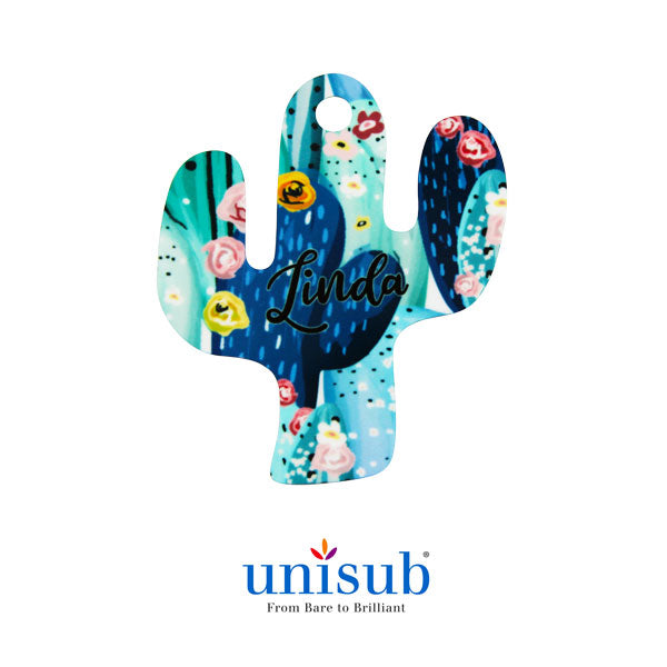 Unisub Sublimation Blank Aluminum Key Tag - Cactus - 2 Sided
