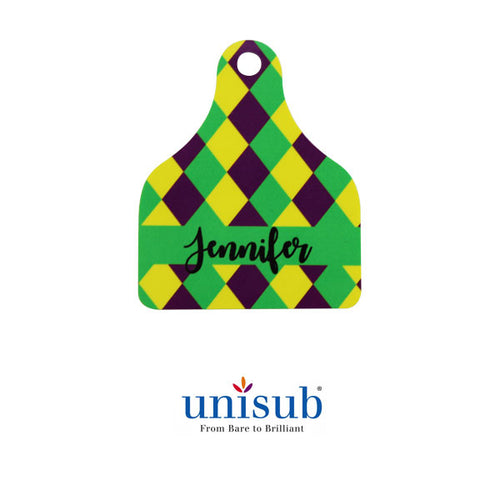 Unisub Sublimation Blank Aluminum Key Tag - Ear Tag - 2 Sided