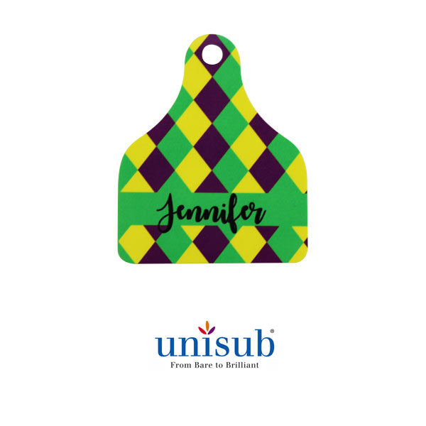 Unisub Sublimation Blank Aluminum Key Tag - Ear Tag - 2 Sided