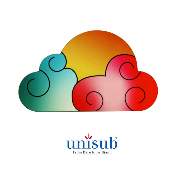 Unisub Sublimation Blank Hardboard Magnet - Cloud Shape - 1 Sided