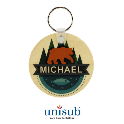 Unisub Sublimation Blank Natural Wood Key Tag - 2.5