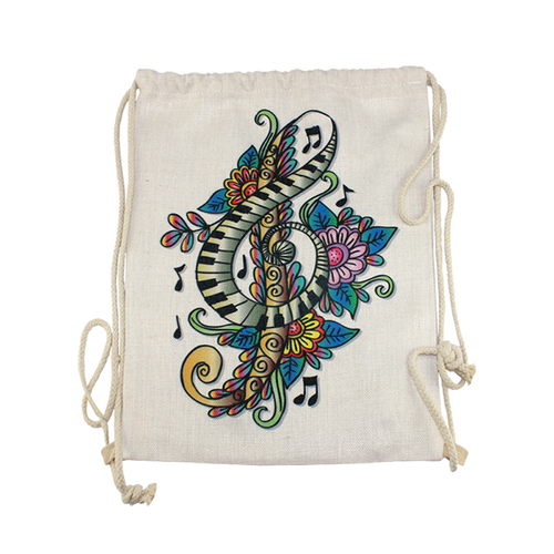 Linen Drawstring Backpack