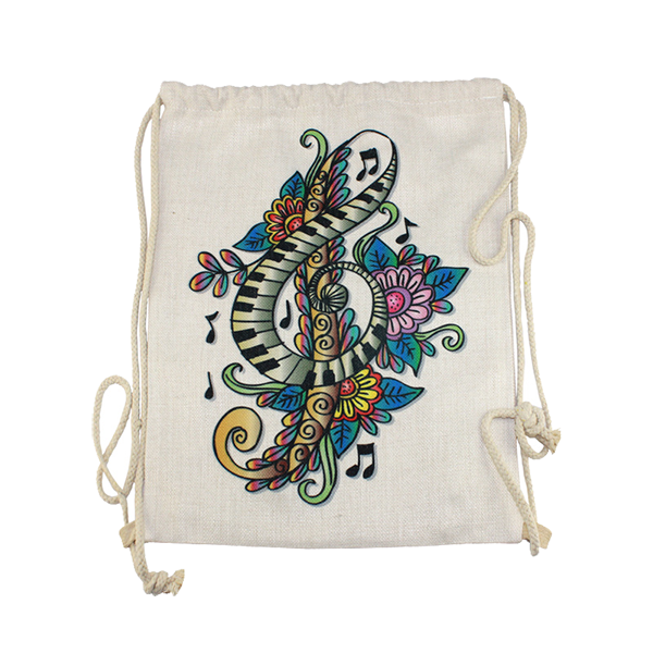 Linen Drawstring Backpack