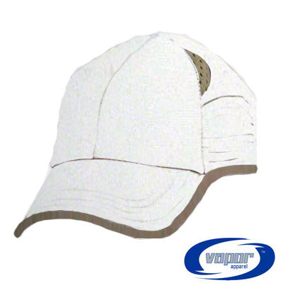Vapor® BackCountry Cap - White w/Tan Trim