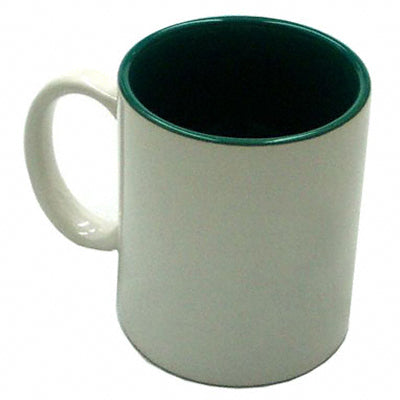 Deco Sublimation Blank Ceramic Mug - White w/Green Interior - 11 oz