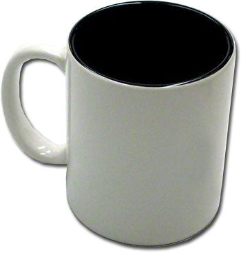 Deco Sublimation Blank Ceramic Mug - White w/Black Interior - 11 oz