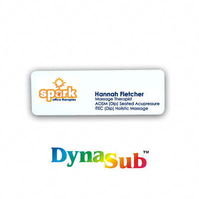 1x3 inch ID Badge DynaSub Aluminum - White Gloss