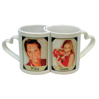 DyeTrans Sublimation Blank Heart Handle Love Mug Set - White - 11 oz/8 oz