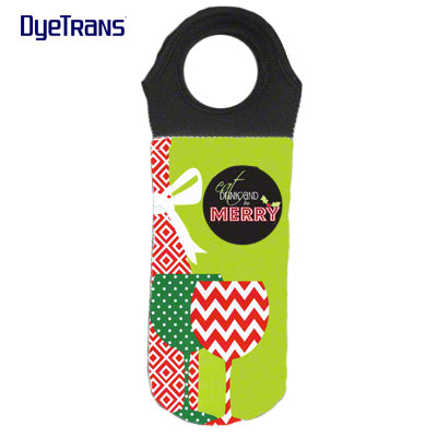 DyeTrans Sublimation Blank Neoprene Wine Tote Bag w/Black Handle