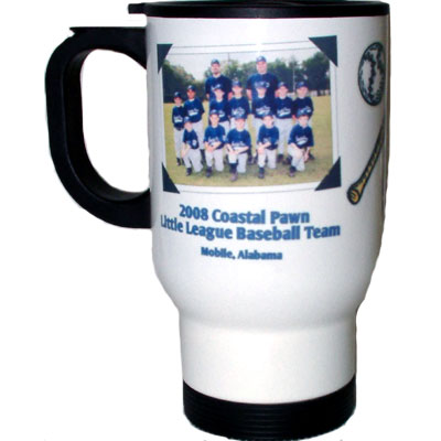 DyeTrans Sublimation Blank Stainless Steel Travel Mug - 14oz - White