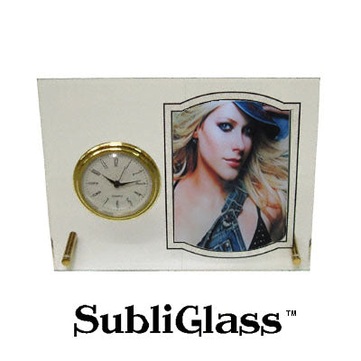 SubliGlass 7x9 Desk Clock w/ Black Border