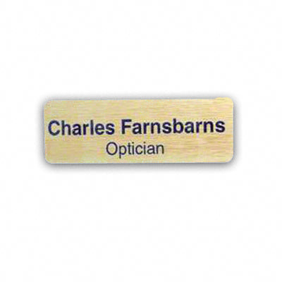 1x3 inch Satin Gold Name Badge DyeTrans Aluminum