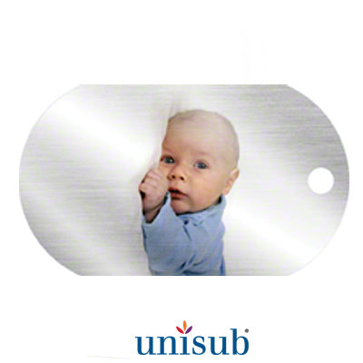 Unisub Sublimation Blank Aluminum Dog Tag - 1-Sided - Gloss Clear