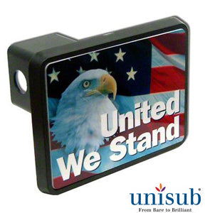 Rectangle Trailer Hitch Cover w/White Gloss Insert