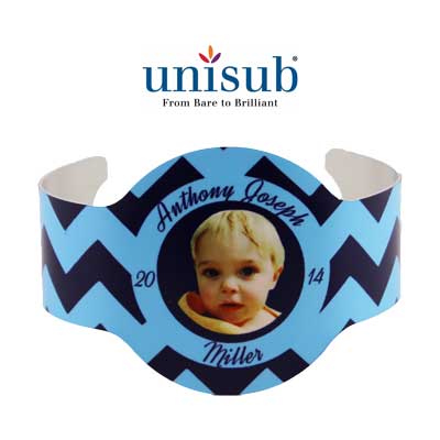 Unisub Sublimation Blank Cuff Bracelet - Geneva Shape - White Gloss