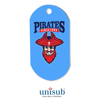 Unisub Sublimation Blank Aluminum Dog Tag - 1-Sided - Gloss White
