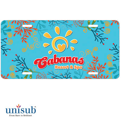Unisub Sublimation Blank Aluminum License Plate - White Gloss