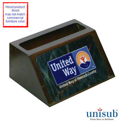 Unisub Sublimation Blank Wooden Business Card Holder - Mahogany Finish w/Insert