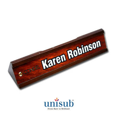 Unisub Sublimation Blank Wood Desk Name Plate Holder w/Aluminum Insert