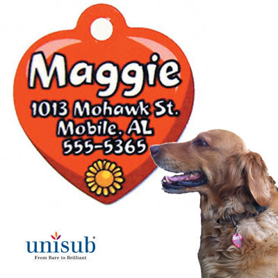 Unisub Sublimation Blank Aluminum Pet Tag - 1.38