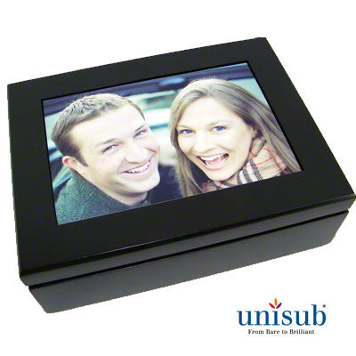 Unisub Sublimation Blank Espresso Finish Keepsake Box w/Hardboard Insert