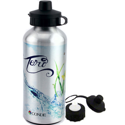 DyeTrans Sublimation Blank Aluminum Water Bottle - 600ml - Clear w/Top and Carabiner